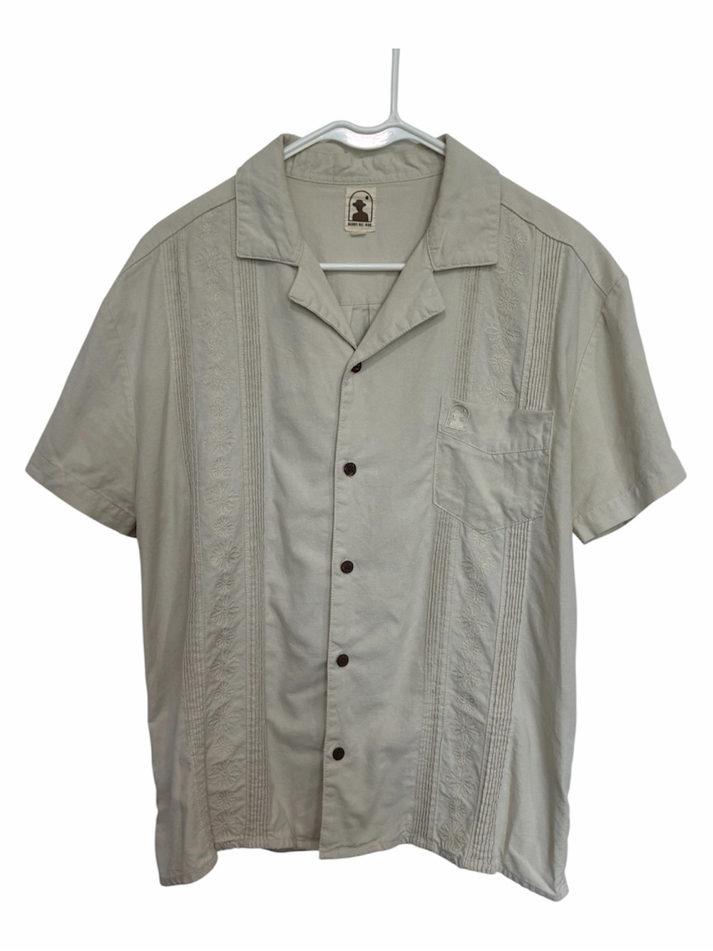 Dandy Del Mar Brisa Linen shirt in Vintage Ivory embroidered sz M